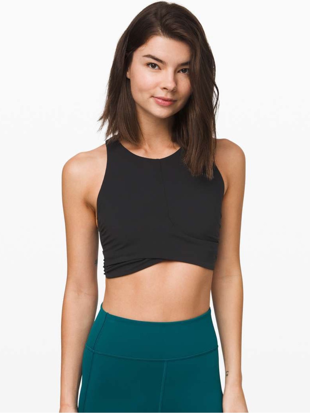 Lululemon Always Aligned Bra Black High Neck Nulu Yoga Pilates C/D Size 6